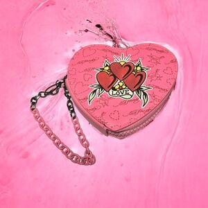 NEW Ed Hardy Love Design Pink  Coin Purse Wrislet 4.5" Y2K NWT